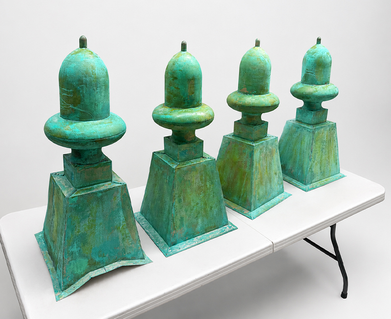 Metal Spinning With Green Patina