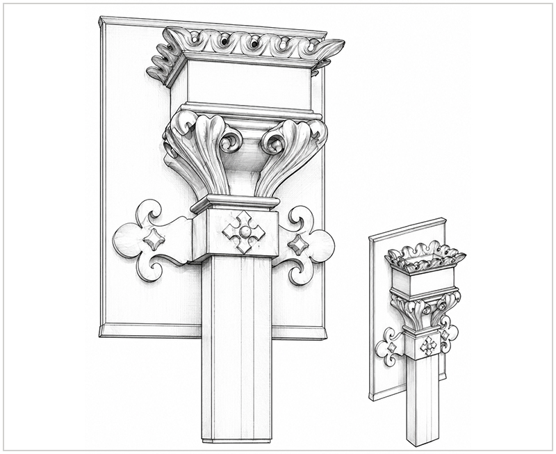Water Jet Leader Head Drawing