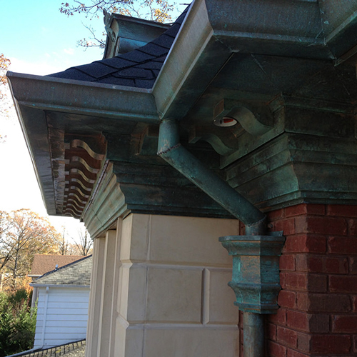 Green Patina Cornice & Leader Head